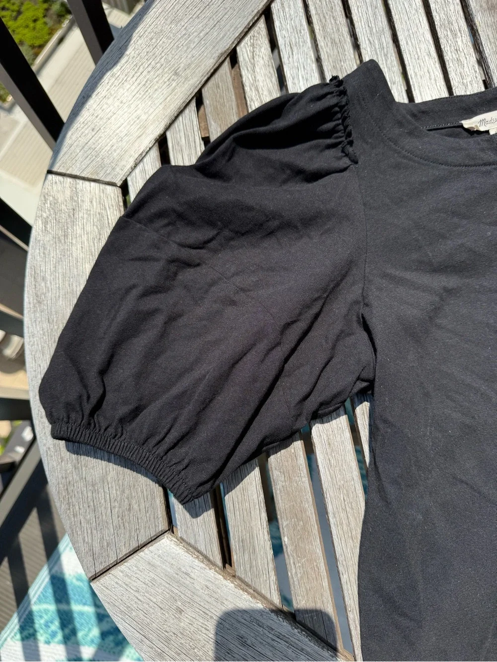 Madewell Black Puff Sleeve Top